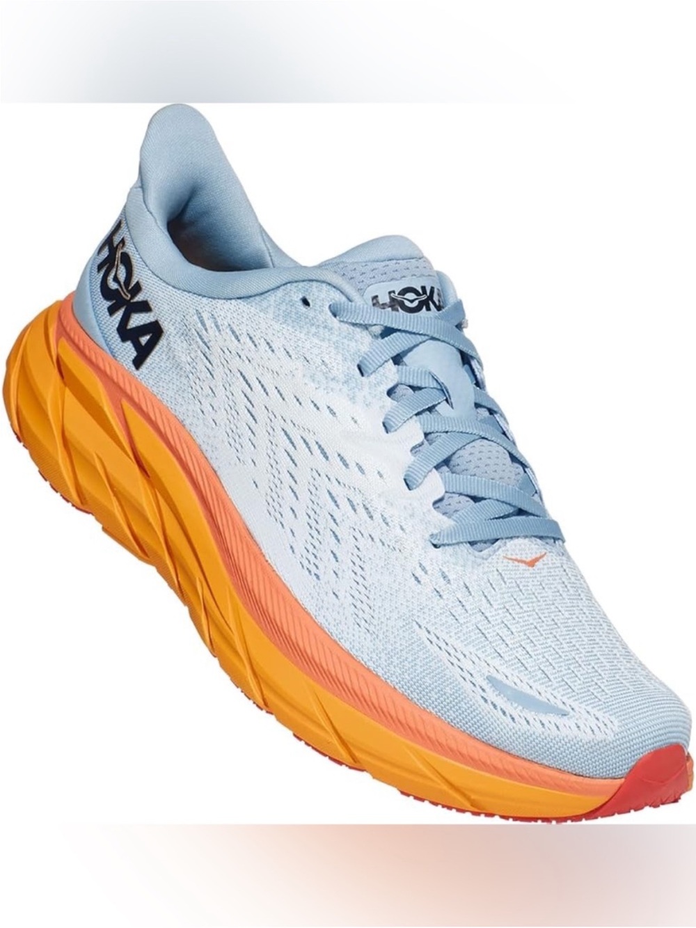 Hoka Clifton 8 Women’s Running Shoes Blue Coral 8.5 / Style 1119394